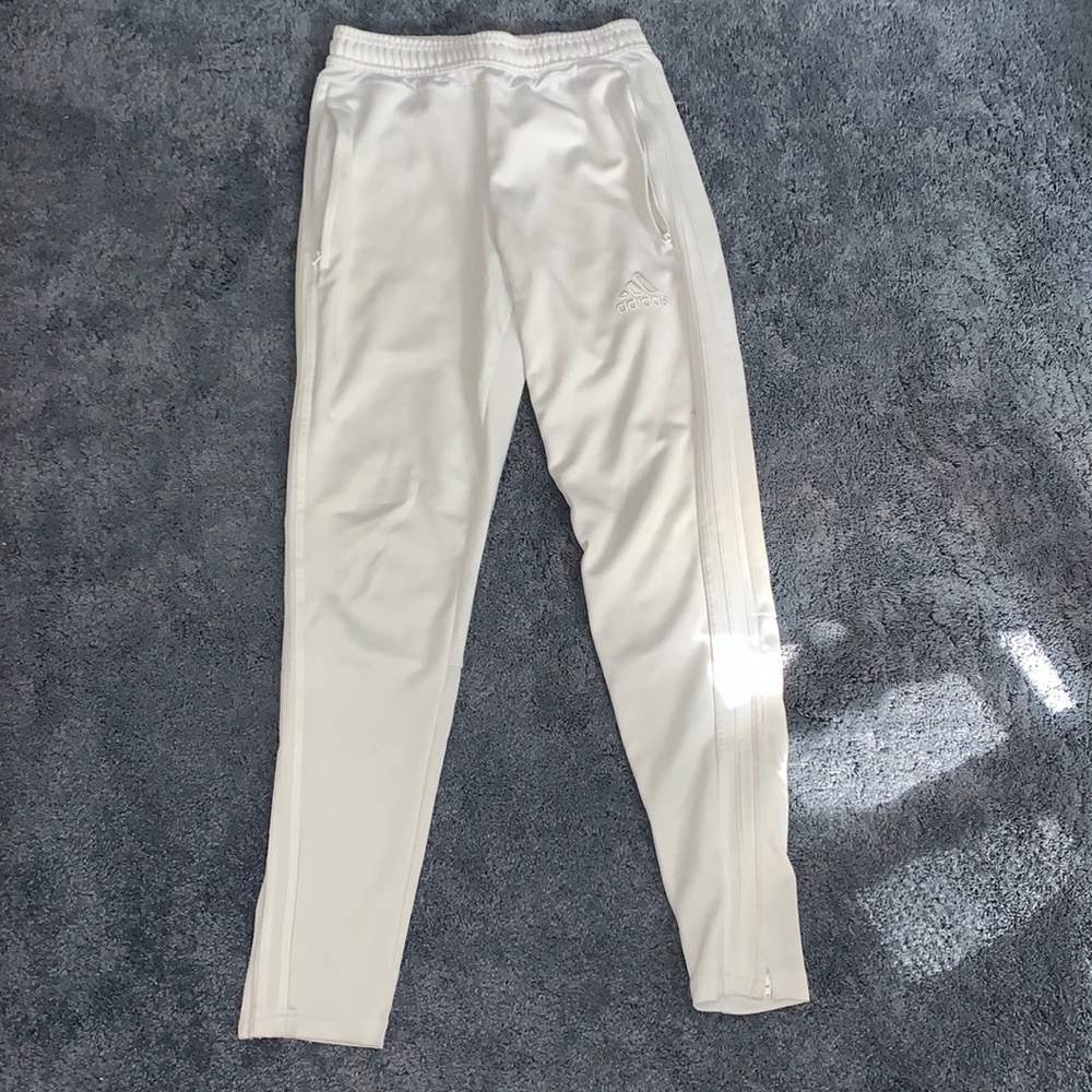 Adidas Men’s 3 stripes track pants in white